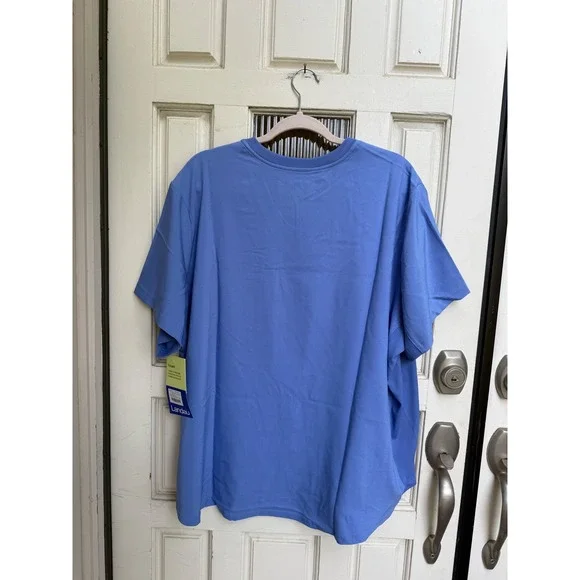 Landau Forward Curved Hem Tuck In V Neck Scrub Top Onward Journey Size 3XL - Picture 5 of 5